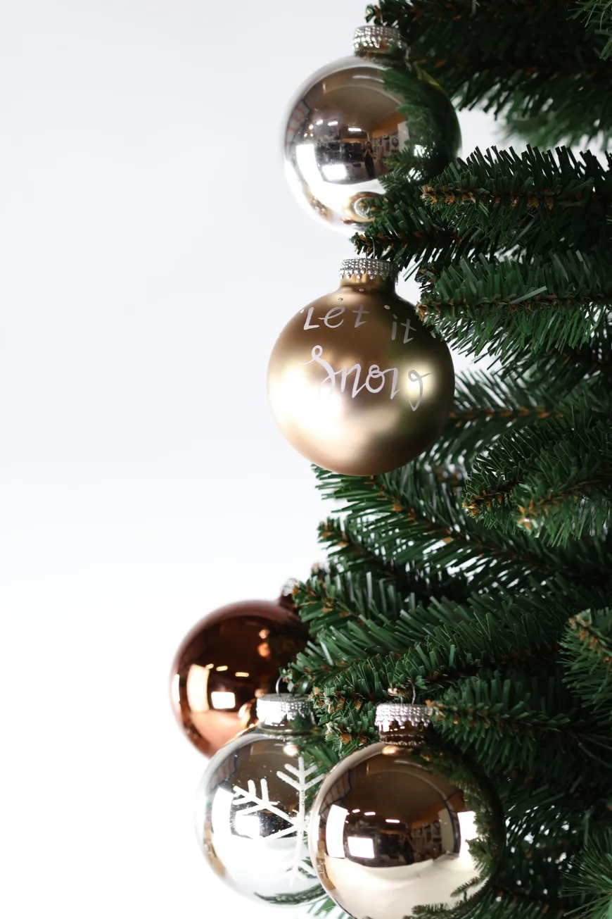 2 Kasser Julekugler i Glas (Ø7cm) (Ø5cm)