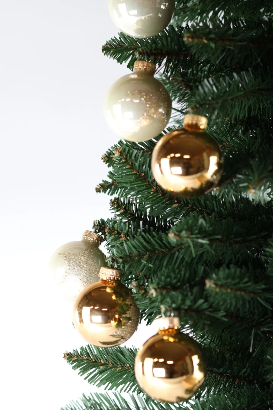 2 Kasser Julekugler i Glas (Ø7cm) (Ø5cm)