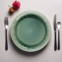 6 stk. ASTA Frokosttallerkener m/løbeglasur i Grøn (Ø17cm)