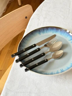 6 stk. Asta Frokosttallerkener m. Løbeglasur i Blå (Ø18cm)