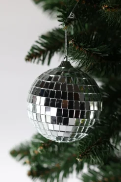 6 stk. Diskokugler til Ophæng Sølv (8cm)