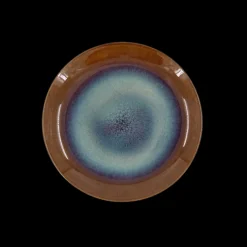 6 stk. Frokosttallerkener i Blå/Grå & Brun (Ø19,8cm)