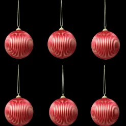 6 stk. Julekugle GABRIEL i Rød (Ø8cm)