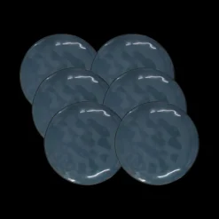 6 stk. Keramik Middagstallerkener AUGUST i Blå (Ø27cm)