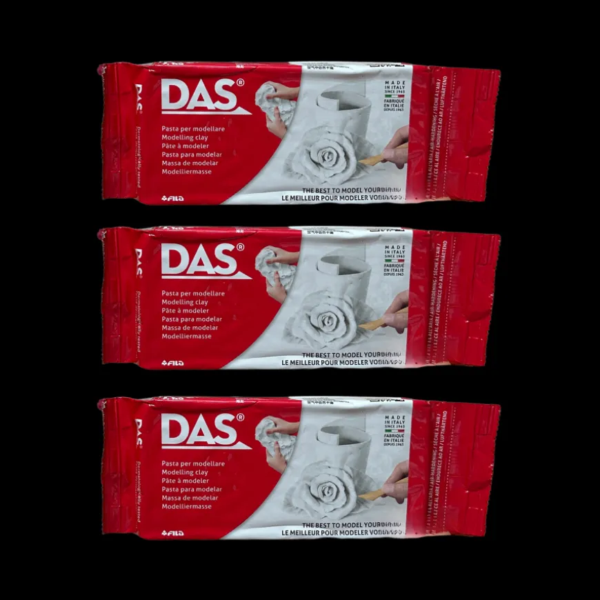 3 stk. Selvhærdende Ler Hvid 500g