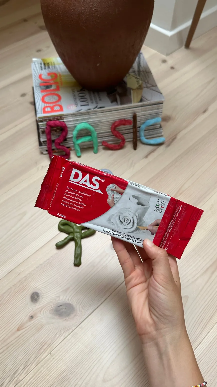 3 stk. Selvhærdende Ler Hvid 500g