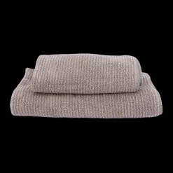 Badehåndklæde m Stribe CAMRON (70x140cm) Grøn/Beige