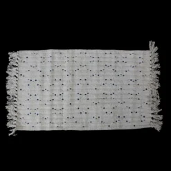 Bademåtte 50x80cm, offwhite m/blå prikker