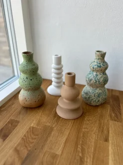 BARLY Vase (Ø 11,5 x 24cm) Grøn/Brun
