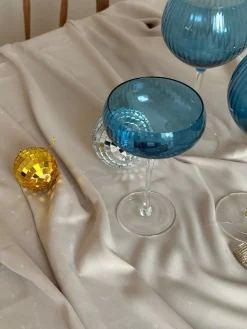 Cocktail Glas AILEEN Blå m. Transparent Stem