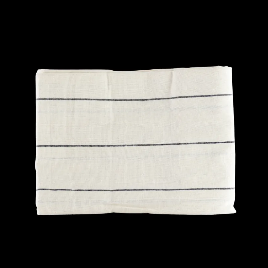 Dug m Natur og Sort Stribe FREYA (140x220cm)