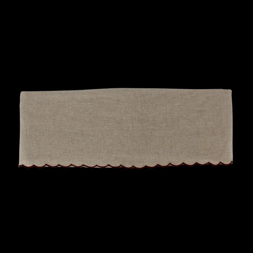 Dug m. Rød Broderi Kant (140x270cm)