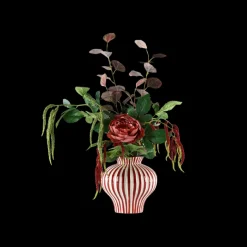 Evighedsbuket Efterårsglød m. Pæon og Røde Detaljer