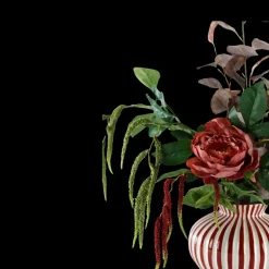 Evighedsbuket Efterårsglød m. Pæon og Røde Detaljer