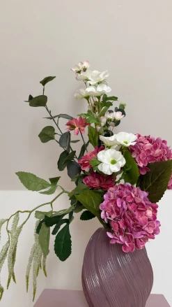 Evighedsbuket Lyserød Hortensia m. Flerfarvede Blomster