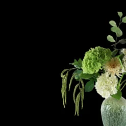 Evighedsbuket Nordisk Natur m. Hvide og Grønne Blomster