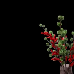 Evighedsbuket Vinterglød m. Små Røde Bær og Cedergrene