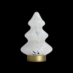 Glas Juletræ m. LED (14x21cm)