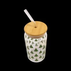 Glas m Sugerør Juletræ Design (450ml)