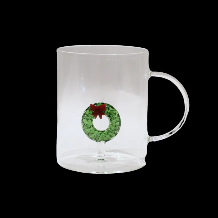 Glas med Julekrans Figur (450ml)