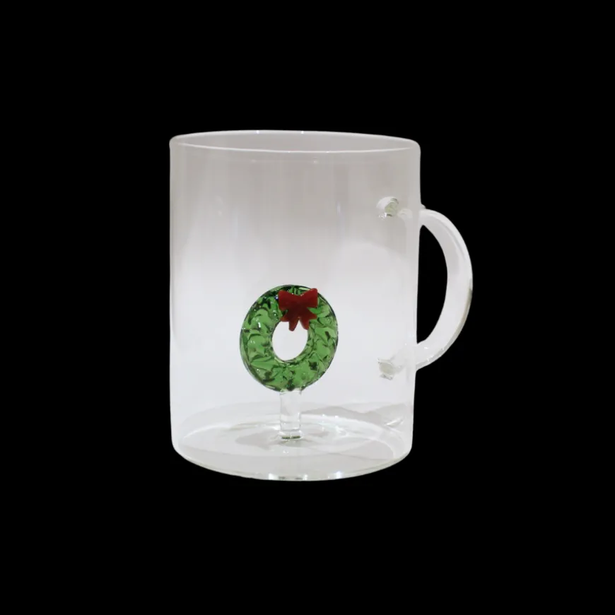 Glas med Julekrans Figur (450ml)