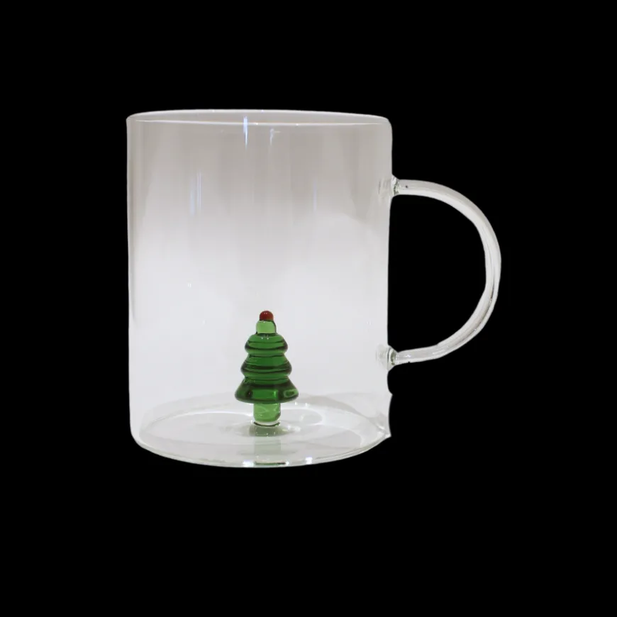 Glas med Juletræs Figur (450ml)