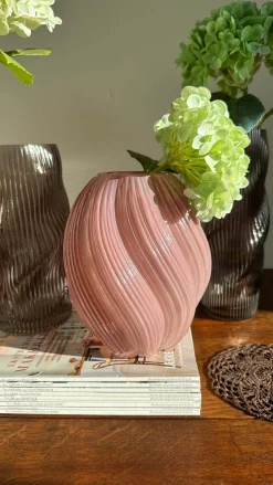 Glas Vase ANJO (H 30cm) Grå