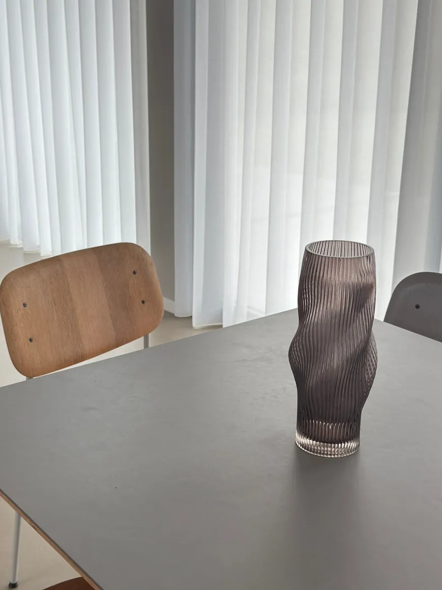 Glas Vase ANJO (H 30cm) Grå