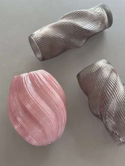 Glas Vase ANJO (H 30cm) Grå