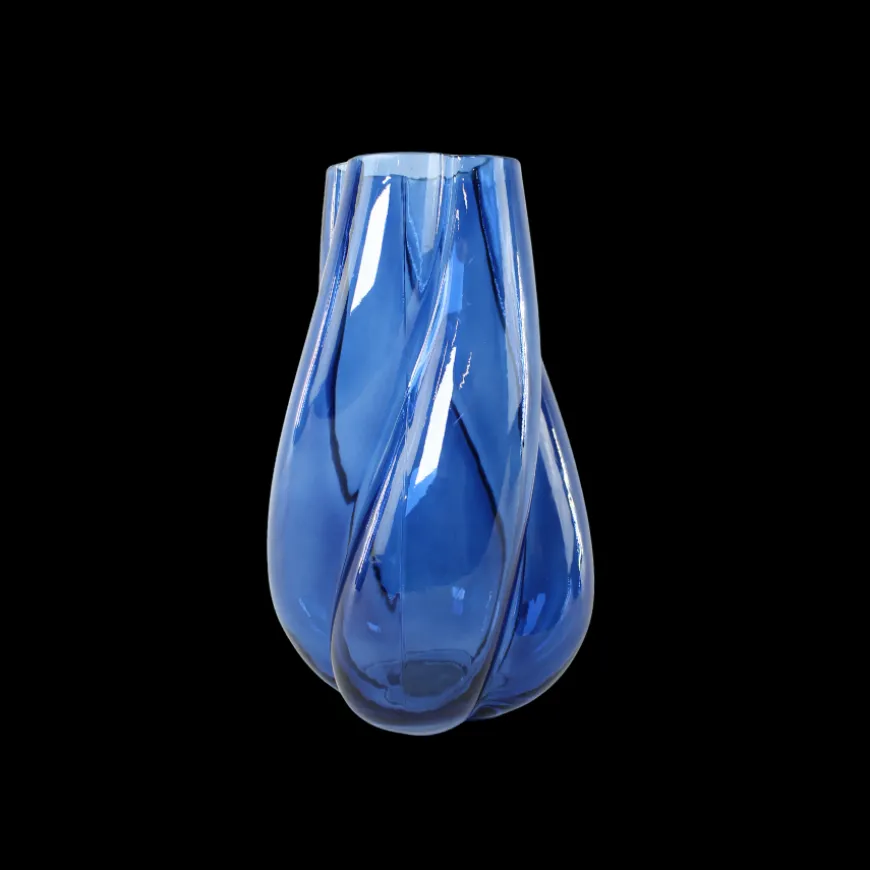 Glas Vase MEVA (15,5x17x28cm) Blå