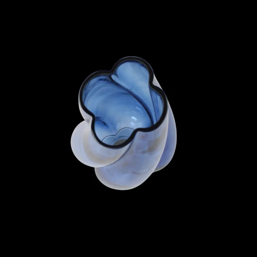 Glas Vase MEVA (15,5x17x28cm) Blå