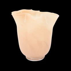 Glasvase m/folder, cremefarvet