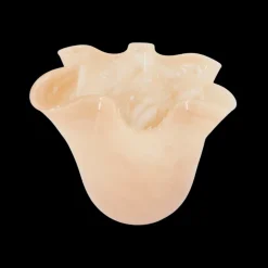 Glasvase m/folder, cremefarvet