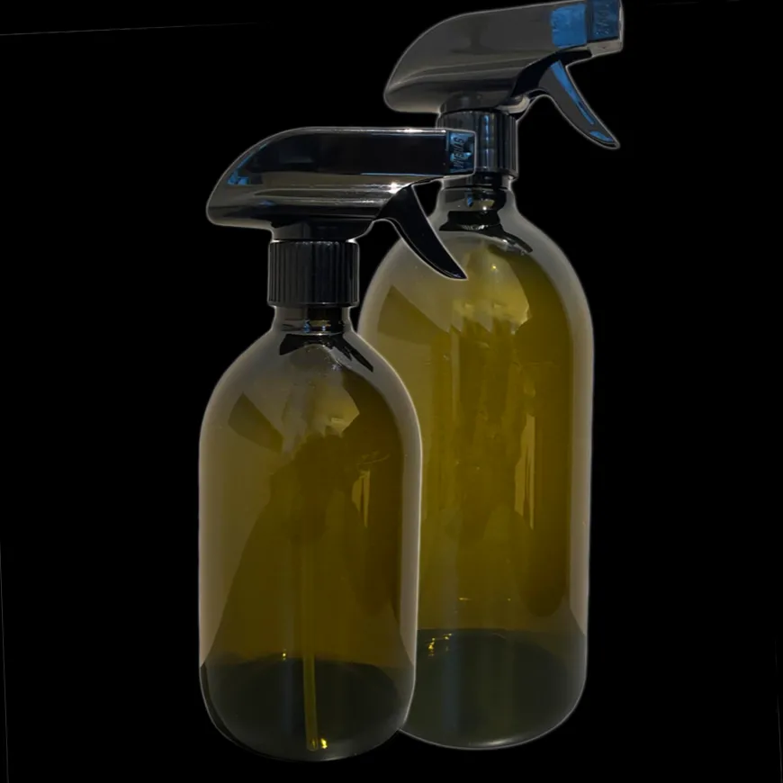 Grøn plastdispenser m. forstøver, 500ml