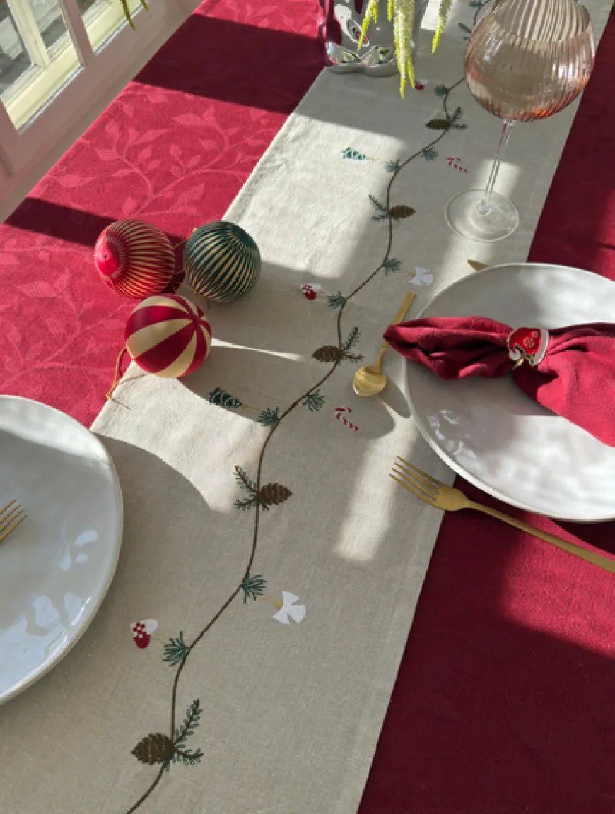 Julebordløber m Broderi (40x140cm)