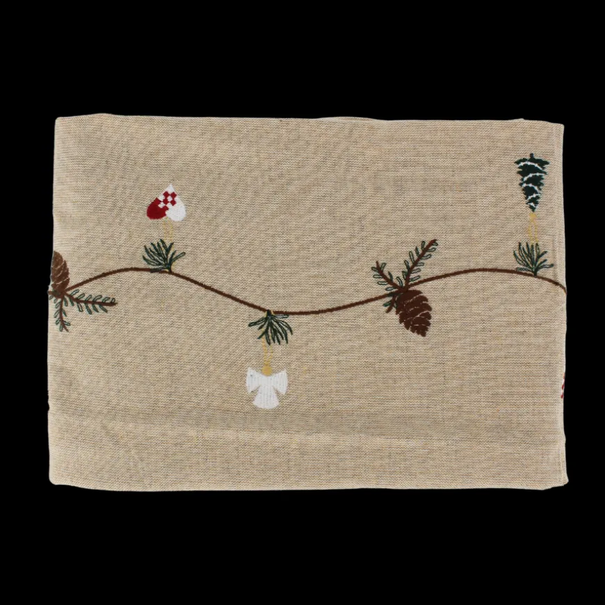 Juledug m Broderi (140x270cm)