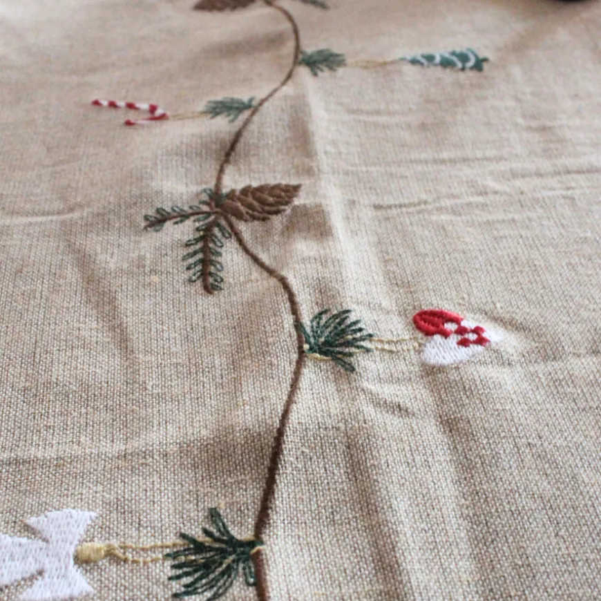 Juledug m Broderi (140x320cm)