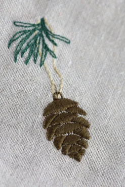 Julemundserviet m Grankogle Broderi (40x40cm)