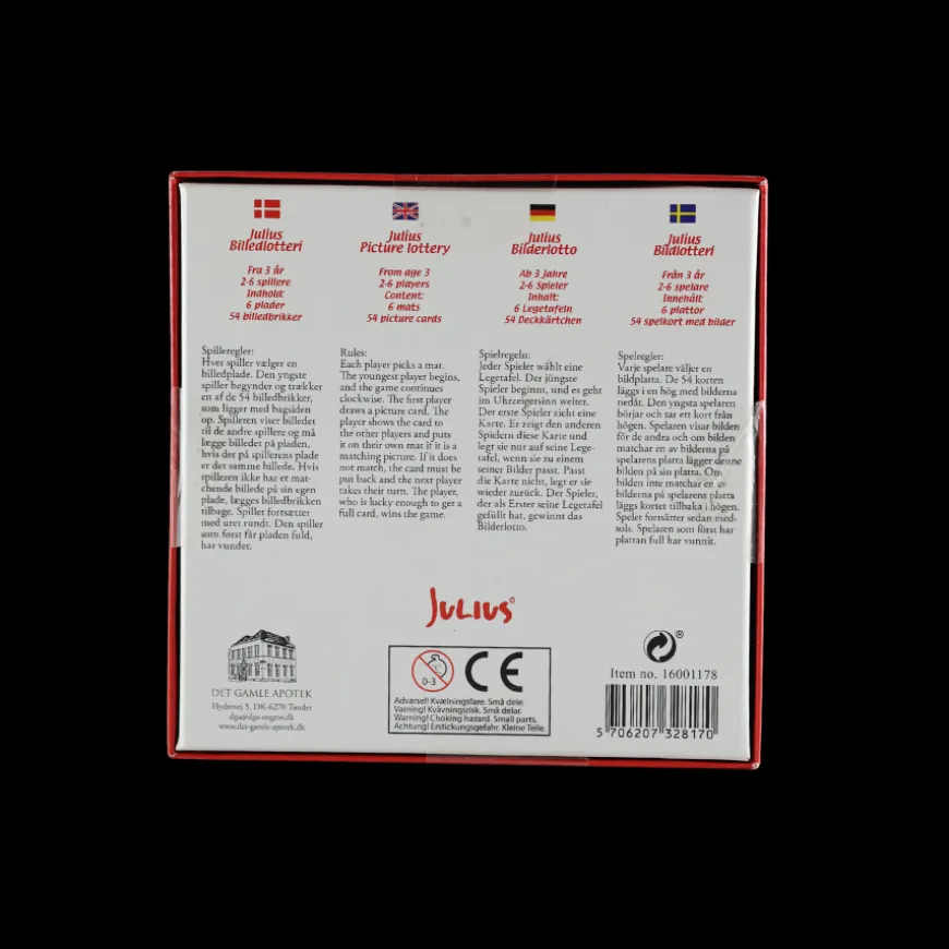 Julius Billede Lotteri (6 plader og 54 kort)