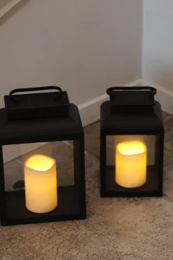 Lanterne med LED Lys (15x12,2x25cm)