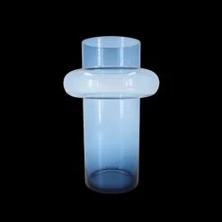 Lyngby Tube Vase (H:30cm). Dark Blue