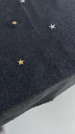 Nytårsdug m. Stjerne i Sølv og Guld (140x270cm)