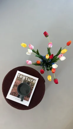 Puf. (Ø36xH:39cm) Brun