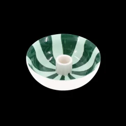 Rund Lysestage ECLIN i Blå & Grøn (Ø13,3 x 5cm)