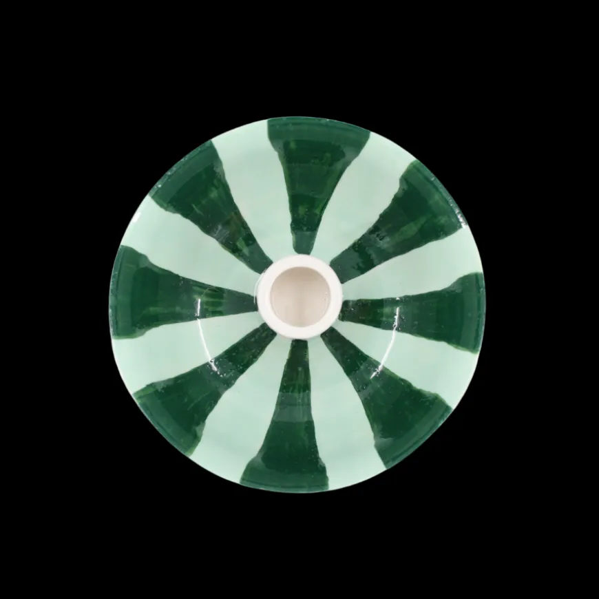 Rund Lysestage ECLIN i Blå & Grøn (Ø13,3 x 5cm)