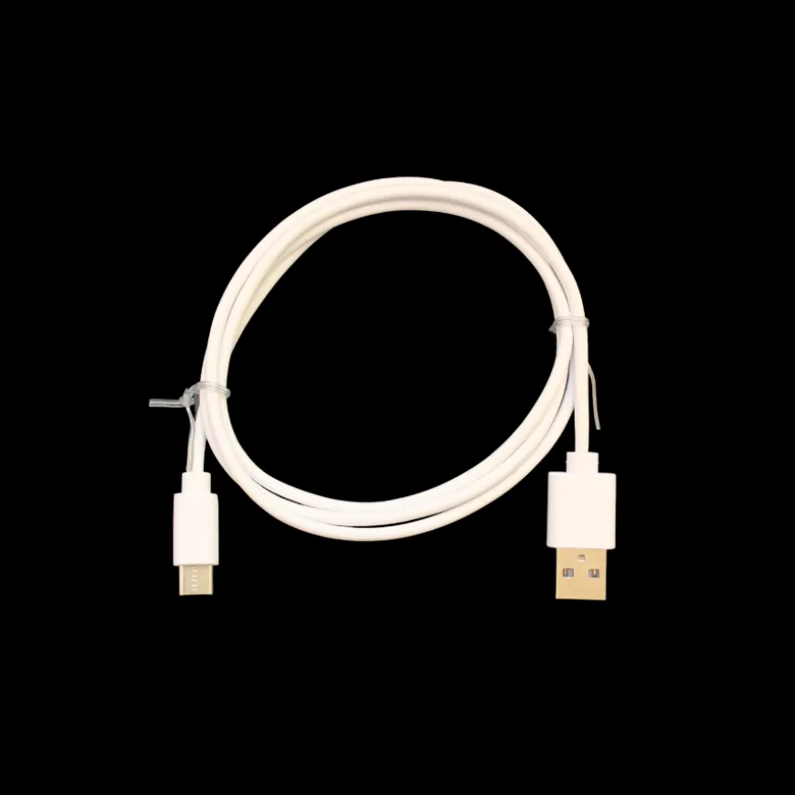 USB til USB-C kabel 1 meter hvid. Output 2.4A