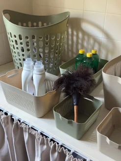 Vasketøjskurv plast i Grøn MARTIN (Ø39x40 cm)