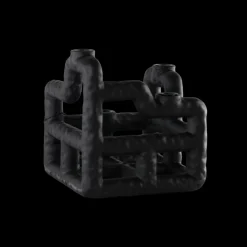 Villa - Lysestage Lyng Sort Polyresin (21 x 23 cm)