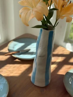 Villa Collection - Vase Whimsy Blå Stentøj (34cm)