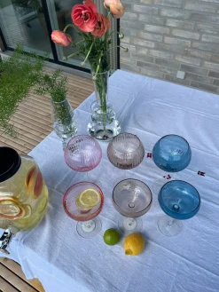 Vinglas AISYA Blå m. Transparent Stilk